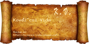 Kovácsi Vida névjegykártya